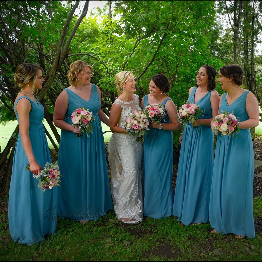 Teal Bill Levkoff Bridesmaid Dress 1162